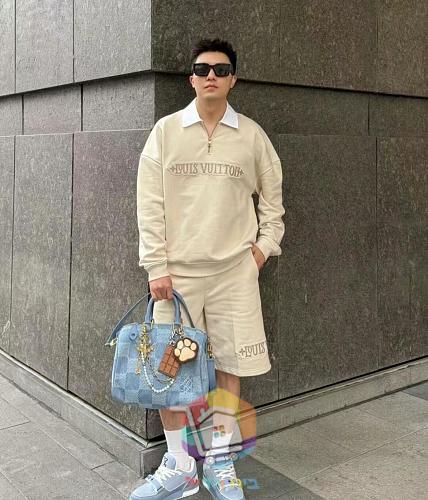 סווטשירט Louis Vuitton עם רוכסן קצר וצווארון לבן 14