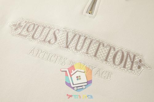 סווטשירט Louis Vuitton עם רוכסן קצר וצווארון לבן 15