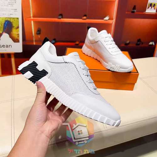 נעלי Hermes Bouncing מעור מחורר בשני גוונים 3