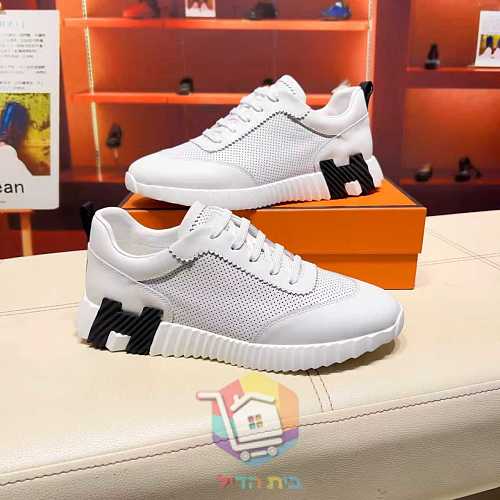 נעלי Hermes Bouncing מעור מחורר בשני גוונים 4