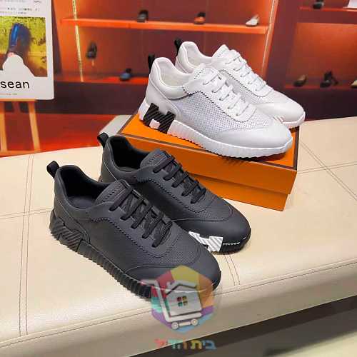 נעלי Hermes Bouncing מעור מחורר בשני גוונים 19