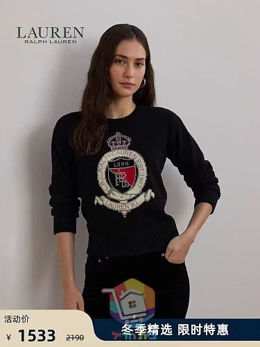 סוודר Ralph Lauren לנשים עם סמל רקום 4