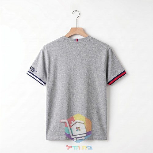 חולצת טי Tommy Hilfiger עם צלעות בפס 9