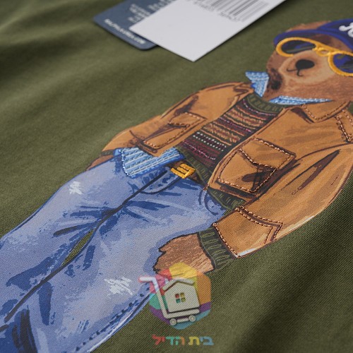חולצת טי Polo Ralph Lauren עם דוב בגוון זית 3