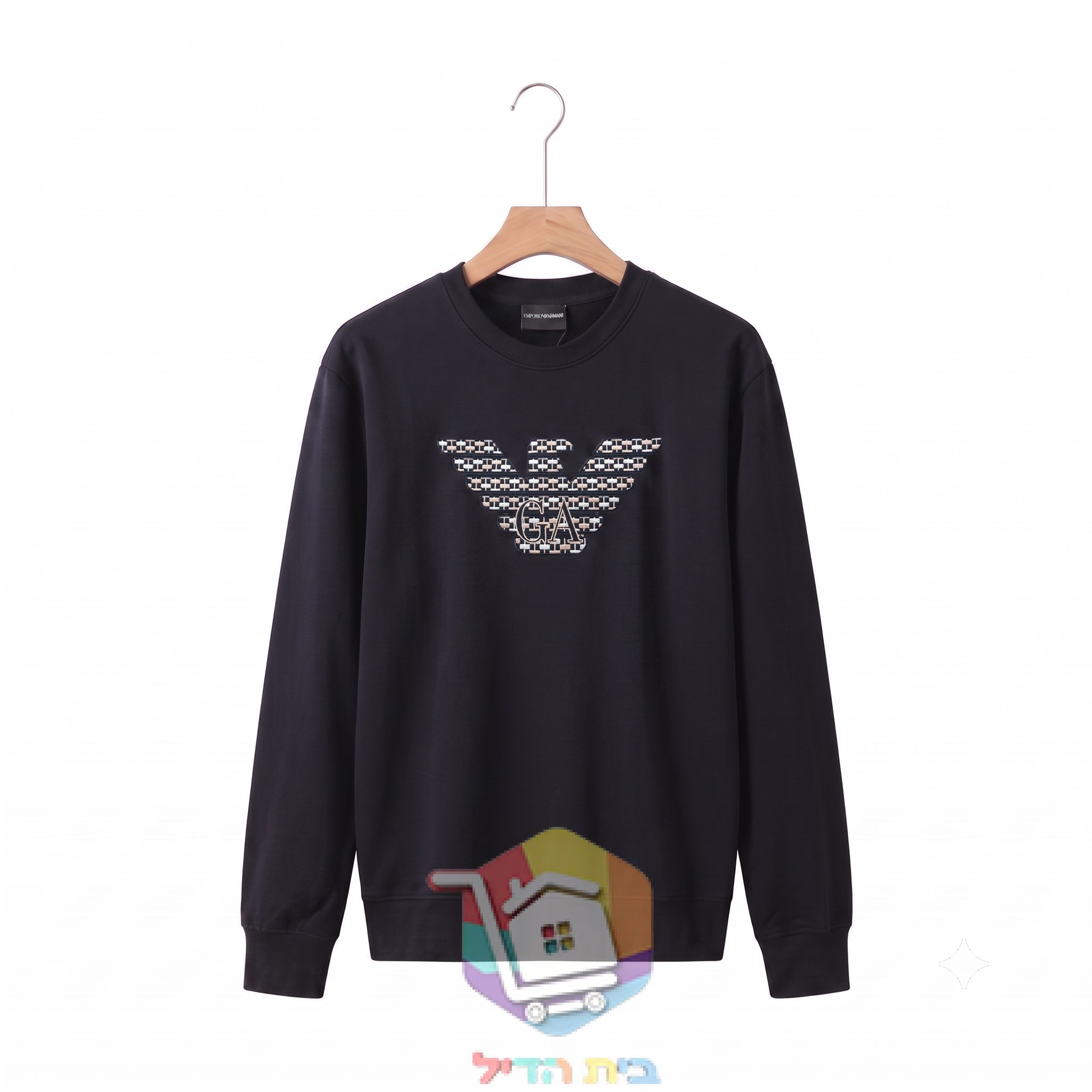 סווטשירט Emporio Armani עם נשר ארוג