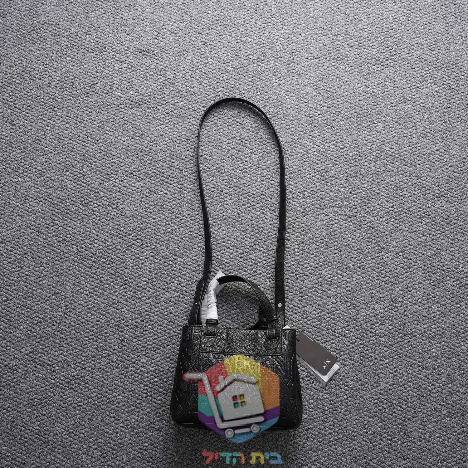 תיק Armani Exchange מיני עם מונוגרם מוטבע