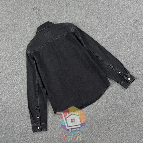 חולצת ג'ינס Calvin Klein בגוון שחור שטוף 15