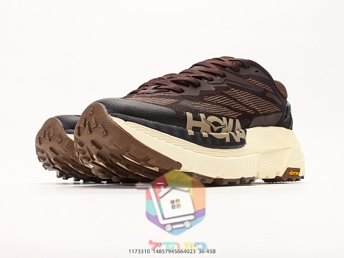 נעלי ריצת שטח HOKA בגוון חום וקרם 5