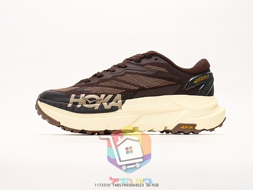 נעלי ריצת שטח HOKA בגוון חום וקרם 9