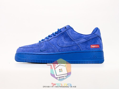 נעלי Nike Air Force 1 x Supreme מזמש כחול 9
