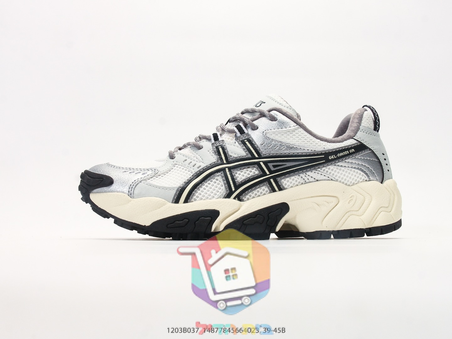 נעלי ריצה ASICS רטרו כסף, לבן