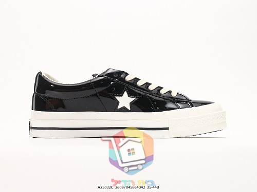 נעלי Converse One Star מעור לכה שחור 8