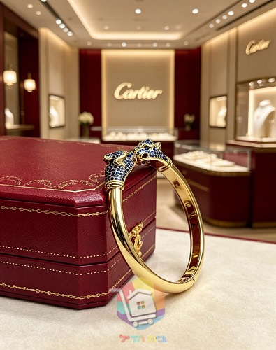 צמיד קשיח Cartier עם שני ראשי פנתר 3
