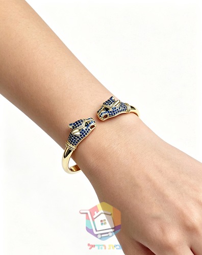 צמיד קשיח Cartier עם שני ראשי פנתר 4