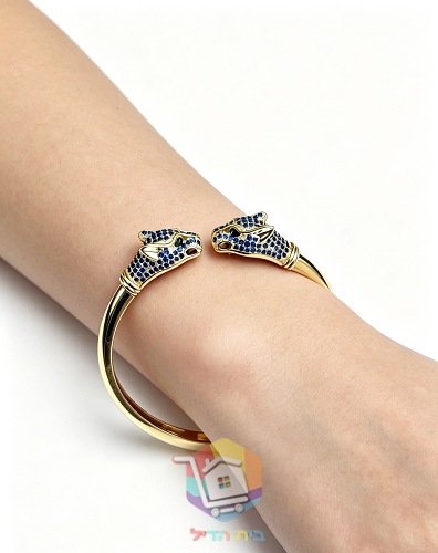 צמיד קשיח Cartier עם שני ראשי פנתר 6