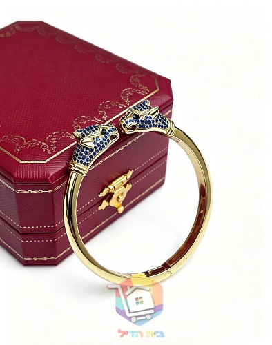 צמיד קשיח Cartier עם שני ראשי פנתר 7
