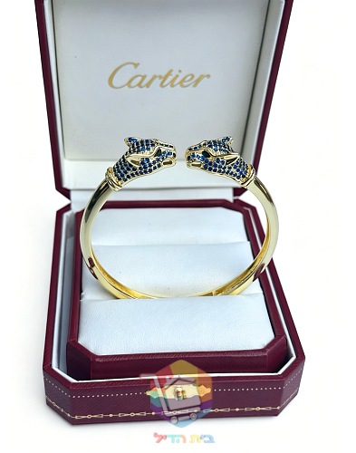 צמיד קשיח Cartier עם שני ראשי פנתר 8