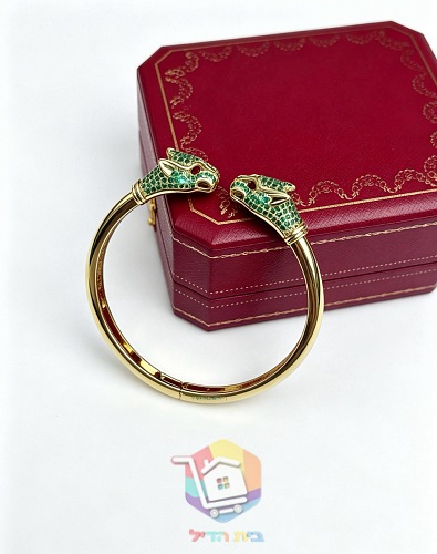 צמיד קשיח Cartier עם שני ראשי פנתר 16