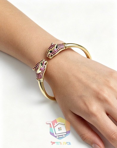צמיד קשיח Cartier עם שני ראשי פנתר 20