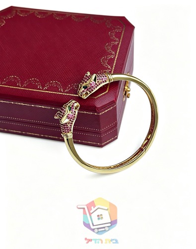 צמיד קשיח Cartier עם שני ראשי פנתר 22