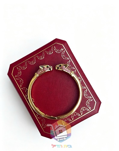צמיד קשיח Cartier עם שני ראשי פנתר 23