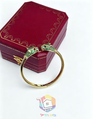 צמיד קשיח Cartier עם שני ראשי פנתר 25