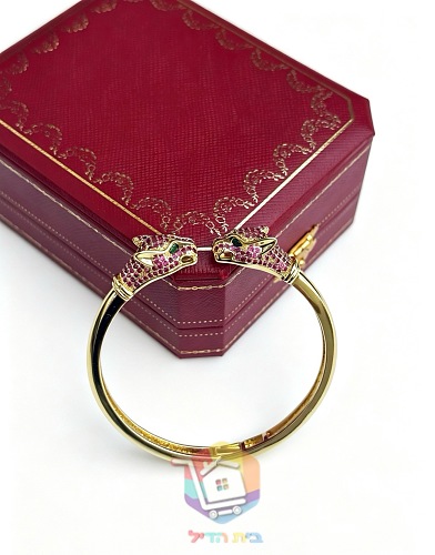 צמיד קשיח Cartier עם שני ראשי פנתר 26