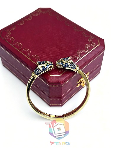 צמיד קשיח Cartier עם שני ראשי פנתר 27