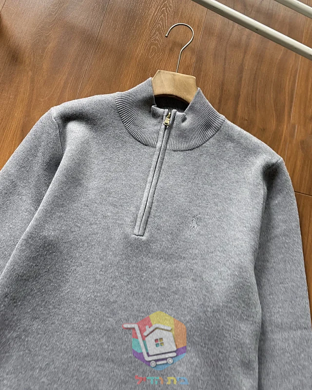 סוודר Polo Ralph Lauren עם רוכסן קצר וצווארון עומד