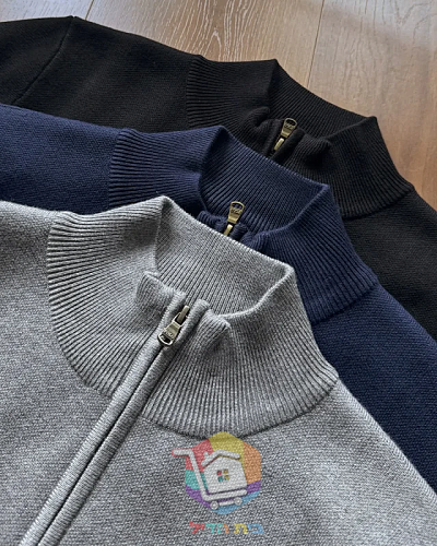 סוודר Polo Ralph Lauren עם רוכסן קצר וצווארון עומד 6