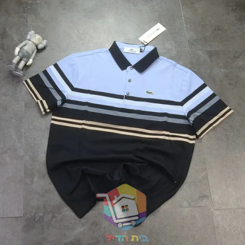 חולצת פולו Lacoste עם פסים סרוגים