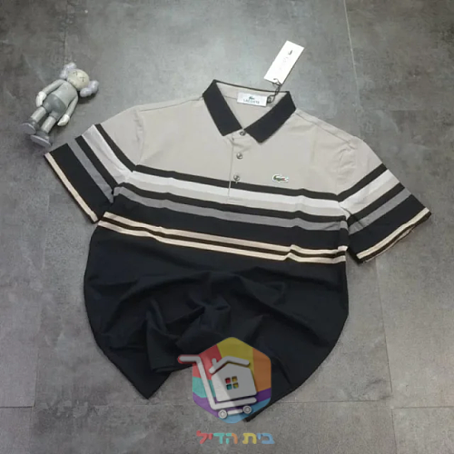 חולצת פולו Lacoste עם פסים סרוגים 8