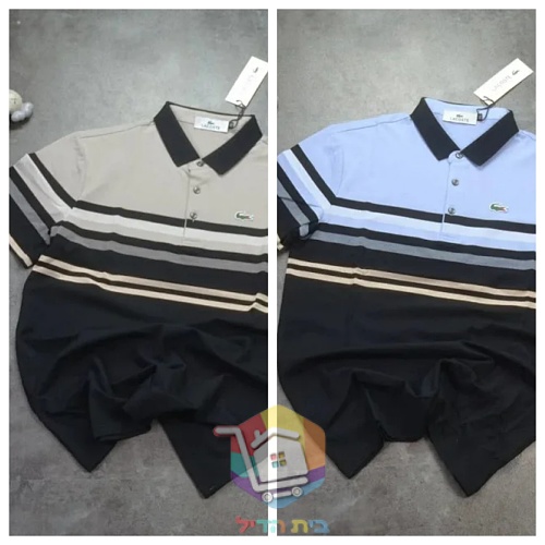 חולצת פולו Lacoste עם פסים סרוגים 10