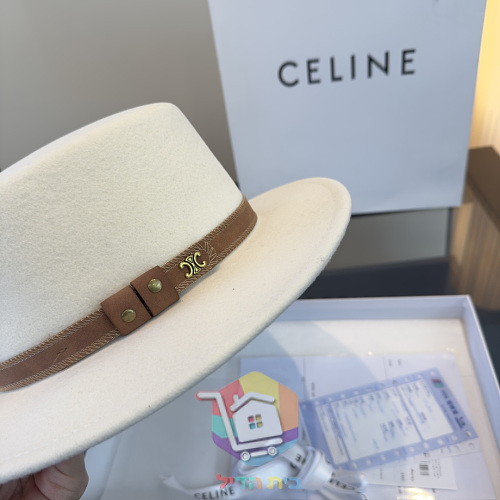 כובע Celine מלבד עם סרט עור 2