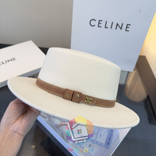כובע Celine מלבד עם סרט עור 6