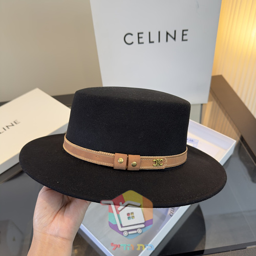 כובע Celine מלבד עם סרט עור 21