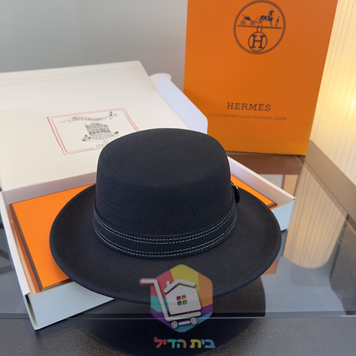 כובע Hermes מלבד עם שוליים רחבים 3