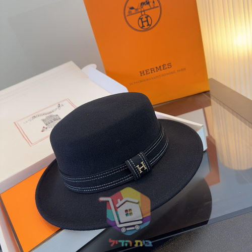 כובע Hermes מלבד עם שוליים רחבים 5