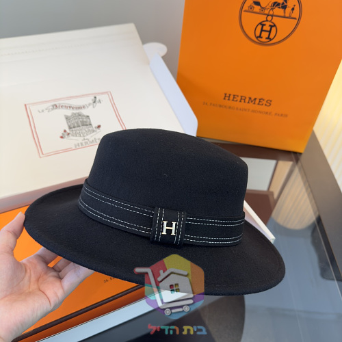 כובע Hermes מלבד עם שוליים רחבים 6