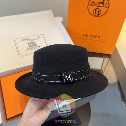 כובע Hermes מלבד עם שוליים רחבים 7